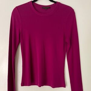 Apostrophe Fuchsia Long Sleeve Silk Top Size 40